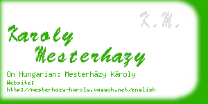 karoly mesterhazy business card